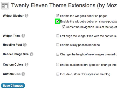 Twenty Eleven Theme Extensions