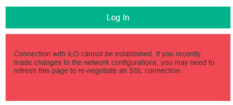 Connection with iLO cannot be established