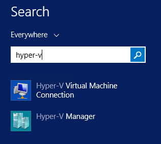 Hyper-Vと入力し，Hyper-V Managerを検索結果から起動する