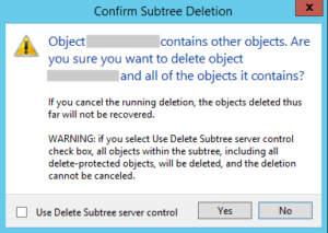 Confirm Subtree Deletion